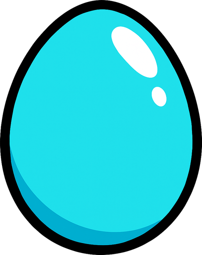 CYAN EGG.
In-Game asset.  2d.  High contrast.  No shadows