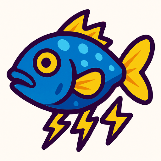 electric fish.
In-Game asset.  2d.  High contrast.  No shadows