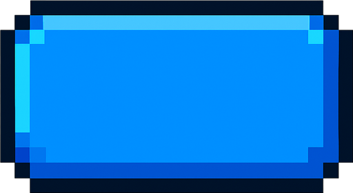 Crea un botón de color azul pixel.
In-Game asset.  2d.  High contrast.  No shadows