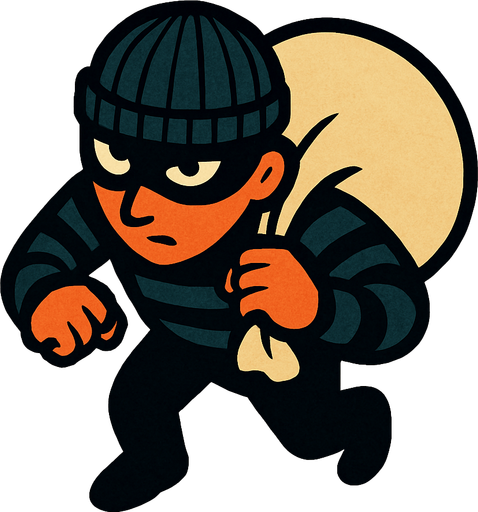 topdown thief.
In-Game asset.  2d.  High contrast.  No shadows