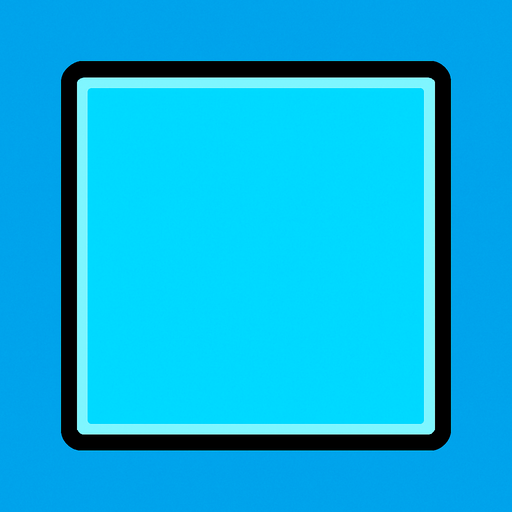 cuadrado celeste.
In-Game asset.  2d.  High contrast.  No shadows