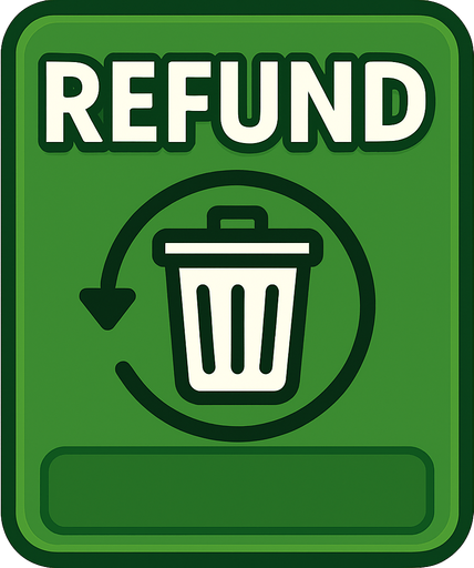 Change the text to say ‘Refund’. Change the cards to a trash can.