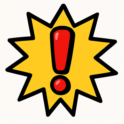 exclamantation.
In-Game asset.  2d.  High contrast.  No shadows