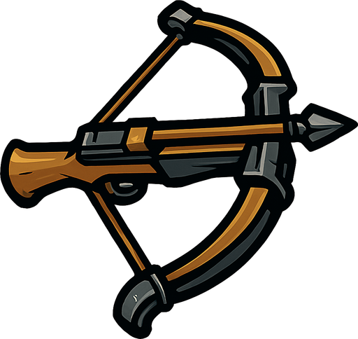 Crossbow rotated 90 degrees.
In-Game asset.  2d.  High contrast.  No shadows