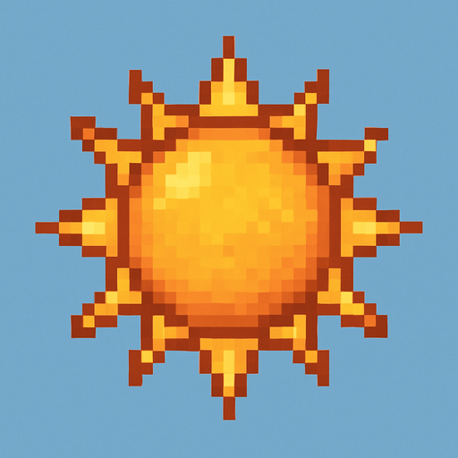 güneş.
In-Game asset.  No shadows. pixel