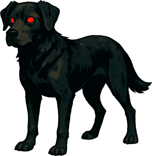 Dog. Red eyes. Full body:
2d