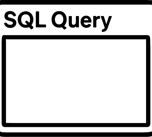 SQL query, in size of 320 on 200 At the top left write: SQL Query
But The whole center of the rectangle is white and empty.
In-Game asset.  2d.  High contrast.  No shadows