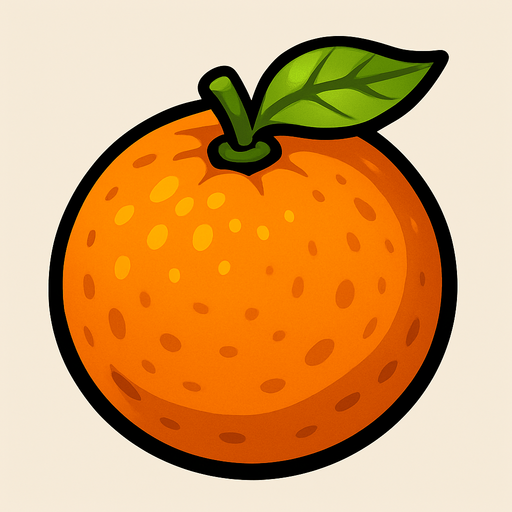 Uncut orange.
In-Game asset.  2d.  High contrast.  No shadows