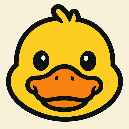 yellow cartoon baby duck face.
In-Game asset.  2d.  High contrast.  No shadows