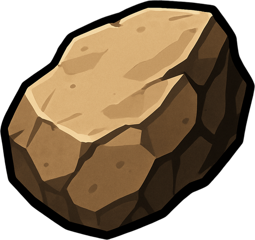 taş parçası.
In-Game asset.  2d.  High contrast.  No shadows