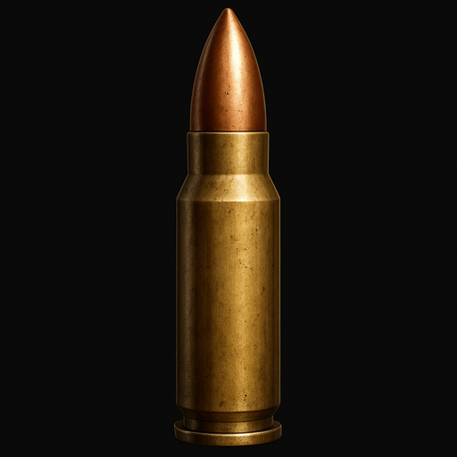 create ultra realastic bullet.
In-Game asset.  2d.  High contrast.  No shadows