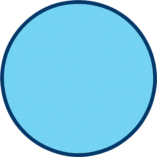 Mavi pastel renkli daire.
In-Game asset.  2d.  High contrast.  No shadows