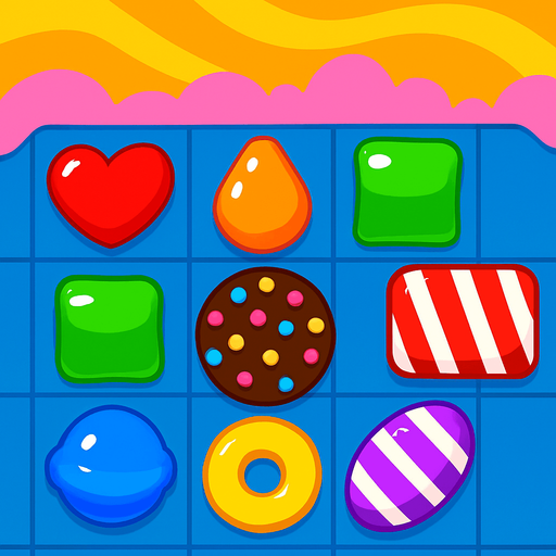 candy crush background.
In-Game asset.  2d.  High contrast.  No shadows
