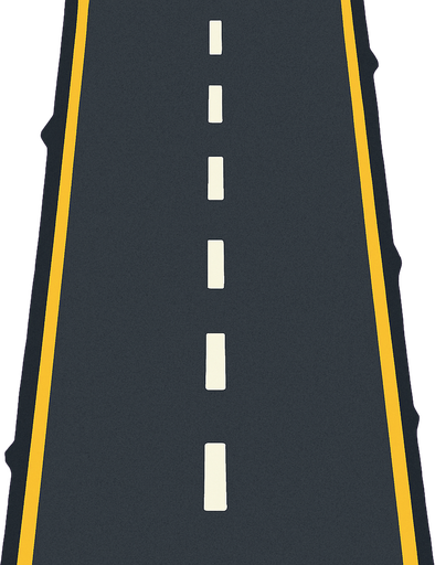 Imagine a  road.
In-Game asset.  2d.  High contrast.  No shadows