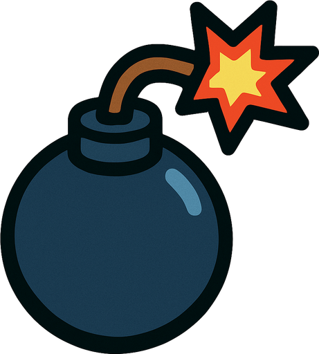 A bomb.
In-Game asset.  2d.  High contrast.  No shadows