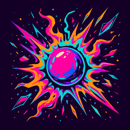 Gum asset to use it as effect of explosion gumbomb. cyberpunk + abstract style .
In-Game asset.  2d.  High contrast.  No shadows