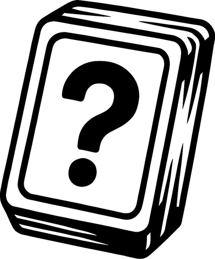 White card packet with a "?" Sign in the middle.
In-Game asset.  2d.  High contrast.  No shadows