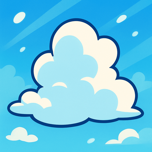 2d disney style image about zone of blue sky.
In-Game asset.  2d.  High contrast.  No shadows