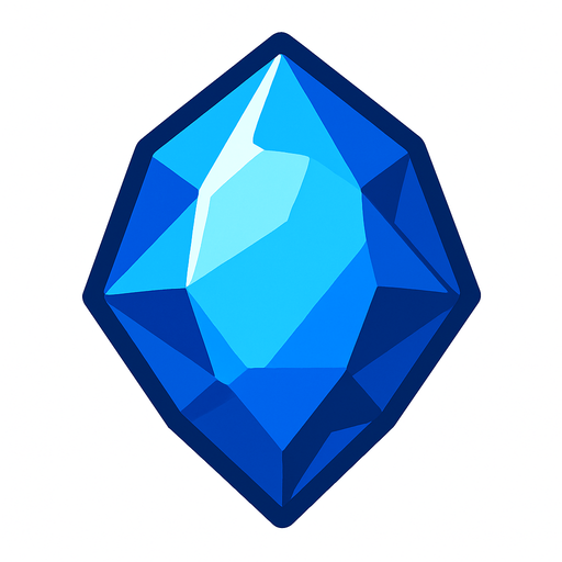 blue gem.
In-Game asset.  2d.  High contrast.  No shadows