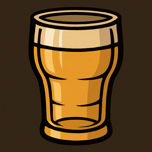 empty beer glass.
In-Game asset.  2d.  High contrast.  No shadows