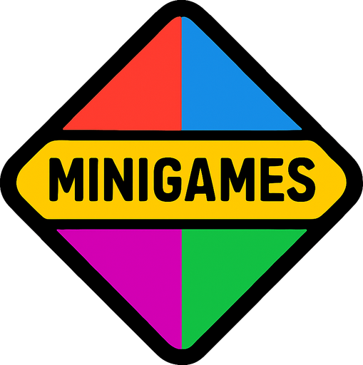Diamond shaped colourful mini games button.
In-Game asset.  2d.  High contrast.  No shadows