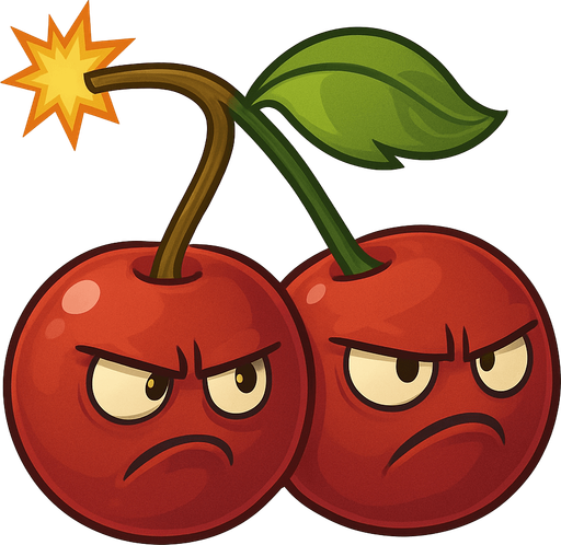 Cherrybomb del videojuego plantas vs zombies.
In-Game asset.  No shadows