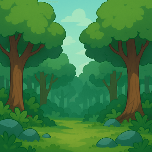 Make background forest.
In-Game asset.  2d.  No shadows