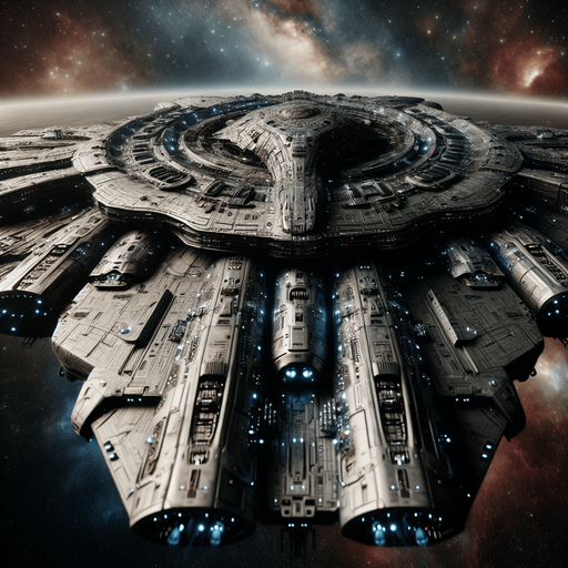 Bottom of a sci-fi war space vessel ..
Full  bottom view