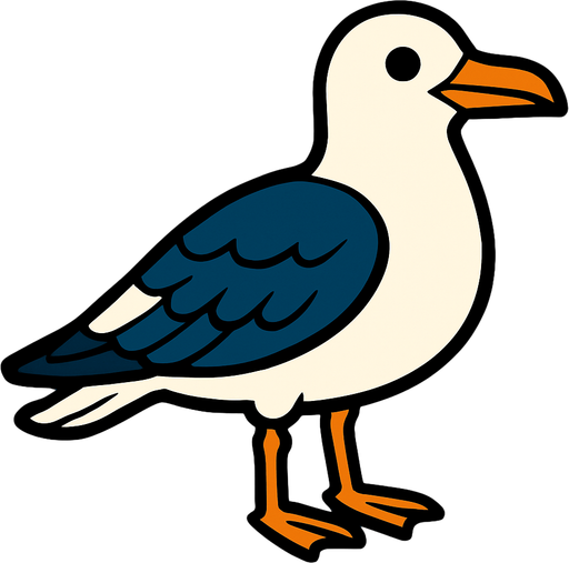 Martı.
In-Game asset.  2d.  High contrast.  No shadows