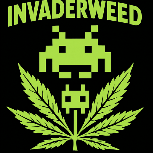 invaderWeed.
2d.  High contrast.  No shadows
