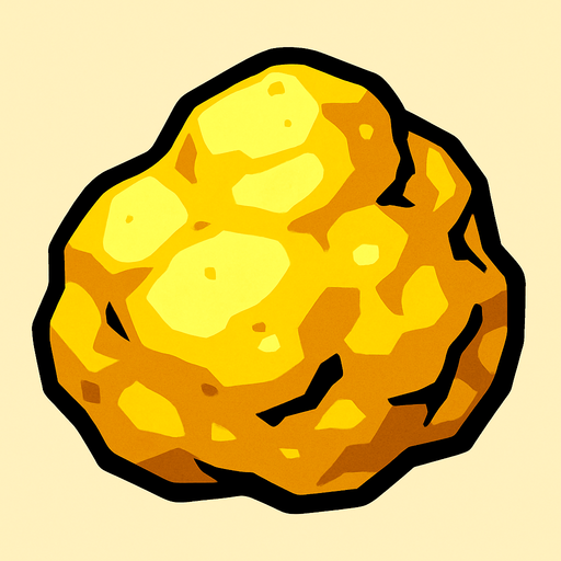 gold nugget.
In-Game asset.  2d.  High contrast.  No shadows
