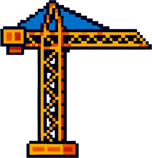 2d pixel crane without hook.
In-Game asset.  2d.  High contrast.  No shadows