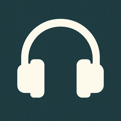 White headphones logo..
In-Game asset.  2d.  High contrast.  No shadows