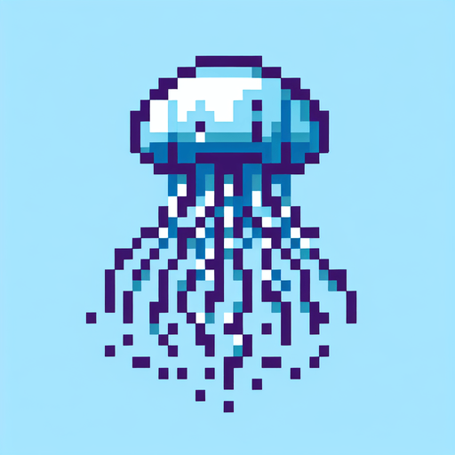 2d 16 bit classic image jellyfish.
Single Game Texture.  In-Game asset.  2d.  Blank background.  High contrast.  No shadows