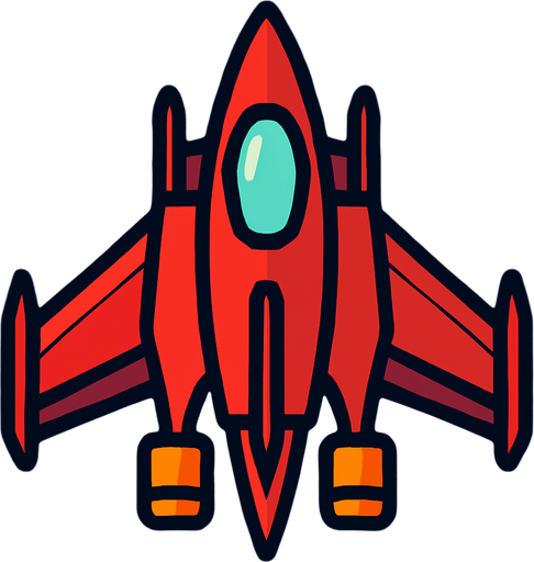 spaceship.
In-Game asset.  2d.  High contrast.  No shadows
