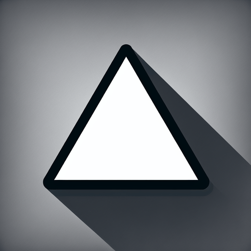 A white triangle. vector art. gui element..
Single Game Texture. In-Game asset. 2d. Blank background. High contrast. No shadows.