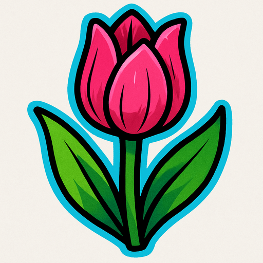 Pink tulip.
In-Game asset.  2d.  High contrast.  No shadows