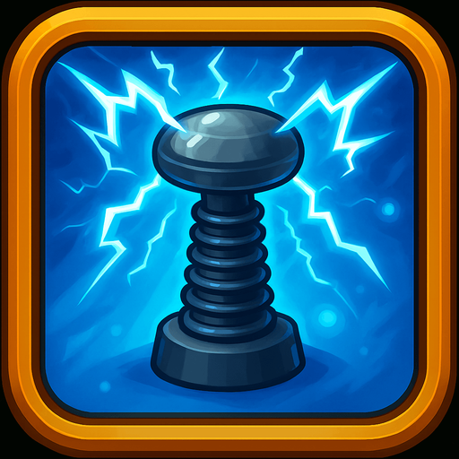 башня тесла с молниями фон голубой