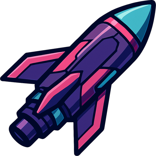 Misil futurista.
In-Game asset.  2d.  High contrast.  No shadows