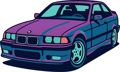 BMW e36.
In-Game asset.  2d.  High contrast.  No shadows