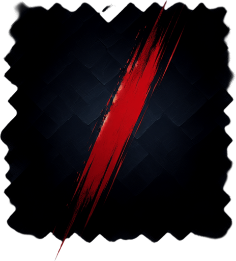 Long red paint smudge on black background.
Single Game Texture. In-Game asset. 2d. Blank background. High contrast. No shadows.