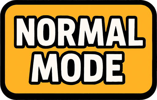 Normal Mode button.
In-Game asset.  2d.  High contrast.  No shadows