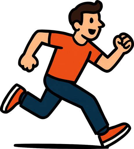 Koşan adam.
In-Game asset.  2d.  High contrast.  No shadows
