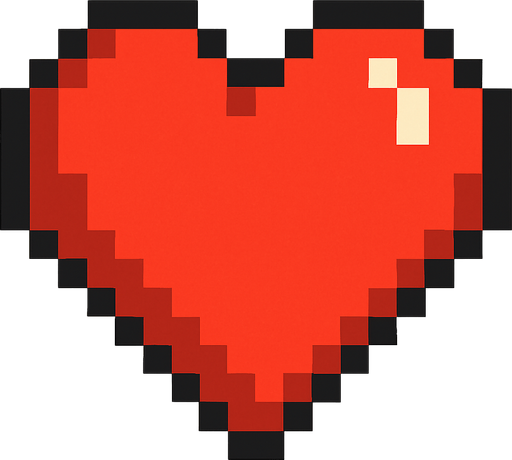 Pixelart healt thing. Simple.
In-Game asset.  2d.  High contrast.  No shadows