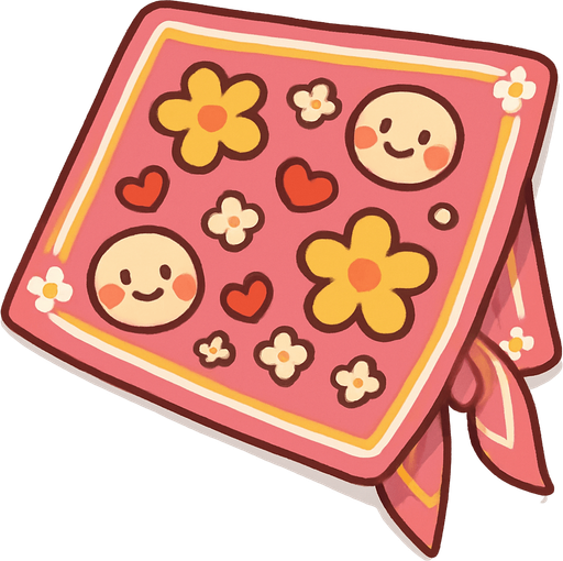 cute design scarf top view..
In-Game asset.  2d.  High contrast.  No shadows