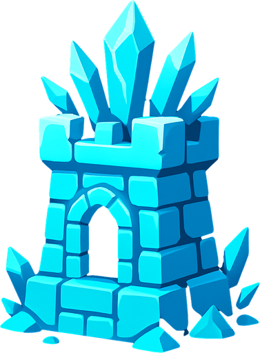 ice tower.
In-Game asset.  2d.  High contrast.  No shadows