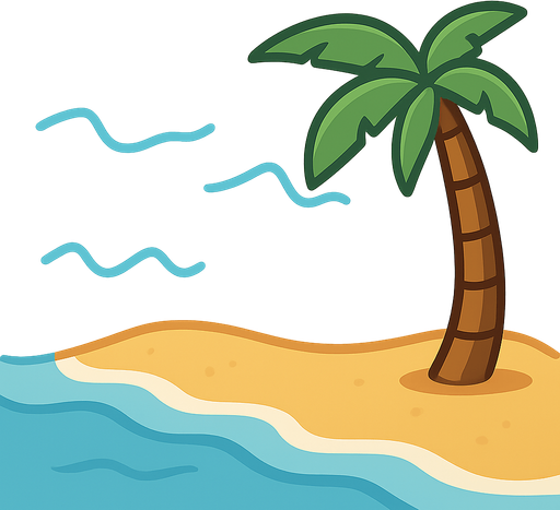 beatch. No background. Transparent background. Blank background. No shadows. 2d. In-Game asset. flat