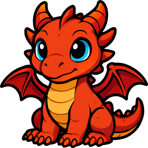 Chiot dragon (animal).
In-Game asset.  2d.  High contrast.  No shadows