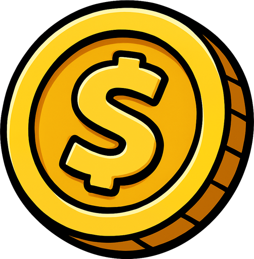 coin.
In-Game asset.  2d.  High contrast.  No shadows