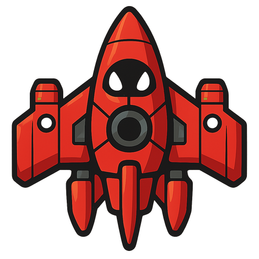 An enemy spaceship in a topdown shooter.
In-Game asset.  2d.  High contrast.  No shadows